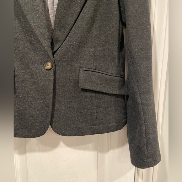 Cartonnier Anthropologie Gray Cotton Blend Everyday Blazer Button Front Size 2 - Picture 4 of 12